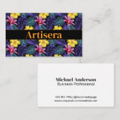 Artistiek gestileerd bloempatroon visitekaartje (Voorkant / Achterkant)