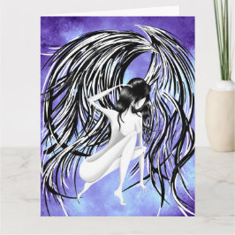 Artistiek Gevallen Engel blauw Monochrome Kaart