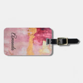 Artistiek Goud en Roze Abstract Bagagelabel (Voorkant horizontaal)