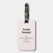 Artistiek Goud en Roze Abstract Bagagelabel (Achterkant verticaal)