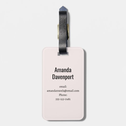 Artistiek Goud en Roze Abstract Bagagelabel (Achterkant verticaal)