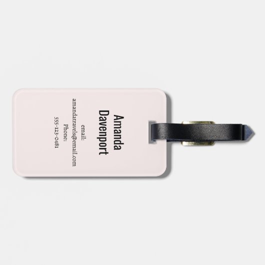 Artistiek Goud en Roze Abstract Bagagelabel (Achterkant horizontaal)