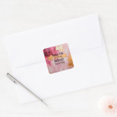 Artistiek Goud en Roze Abstract Verjaardag Bedankt Vierkante Sticker (Envelop)