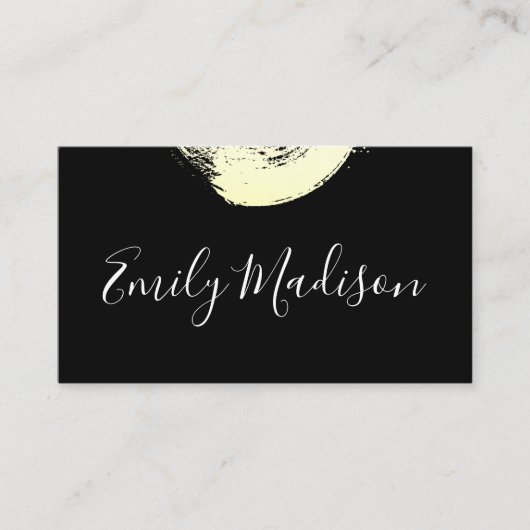 Artistiek goud geborsteld (zwart / wit) visitekaartje (Voorkant)