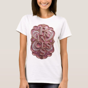 Artistiek goud PRINSESSEN 3D-tekstkunst T-shirt