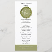 Artistiek Groen Waterverf Krans Handgeschilderd Menu (Voorkant)