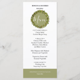 Artistiek Groen Waterverf Krans Handgeschilderd Menu