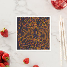 Artistiek Halloween Spin Cobweb Doodle Oranje Servet