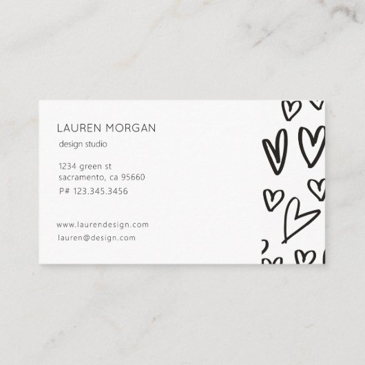 artistiek hart | Visitekaartje (Achterkant)