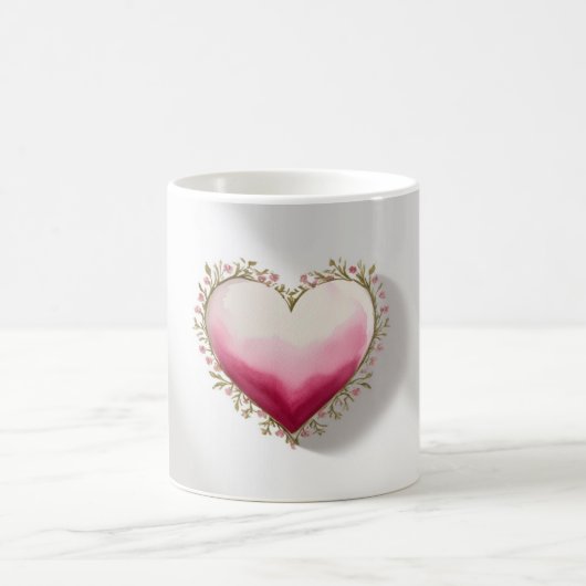 Artistiek hartvormig ontwerp koffiemok (Center)