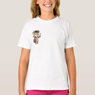 Artistiek herten schildert met baret kinderen t-shirt