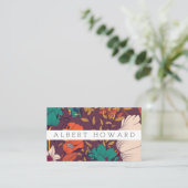 Artistiek illustratief bloempatroon visitekaartje (Staand voorkant)