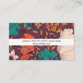 Artistiek illustratief bloempatroon visitekaartje (Achterkant)