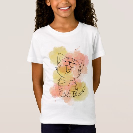 Artistiek kat ontwerp t-shirt (Voorkant)