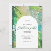 Artistiek Kerst Waterverf Blauw boompatroon Kaart (Voorkant)