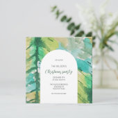 Artistiek Kerst Waterverf Tree Pattern Kaart (Staand voorkant)