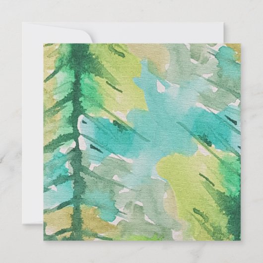 Artistiek Kerst Waterverf Tree Pattern Kaart (Achterkant)