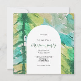 Artistiek Kerst Waterverf Tree Pattern Kaart