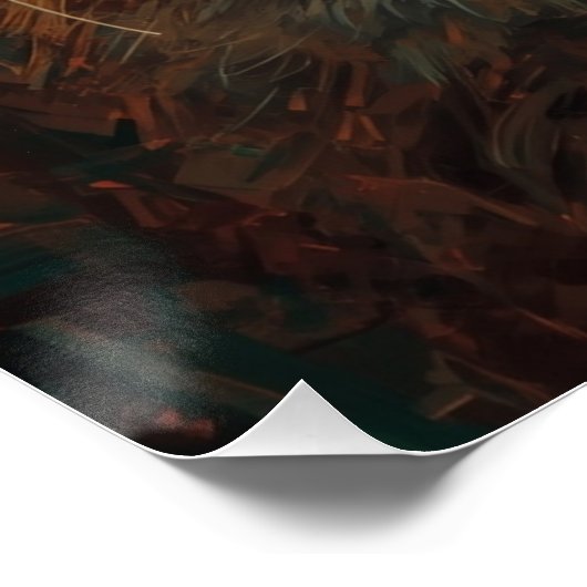 Artistiek Kitten Portret - Levendig olieverfschild Perfect Poster (Hoek)