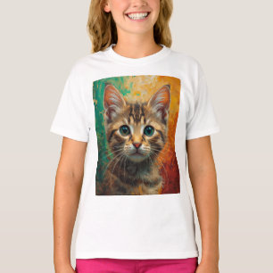 Artistiek Kitten Portret - Levendig olieverfschild T-shirt
