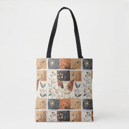 Artistiek Kleurrijk Art Nouveau Schattige Kattenpa Tote Bag