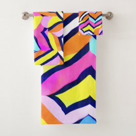 Artistiek kleurrijk geometrisch patroon bad handdoek