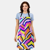 Artistiek kleurrijk geometrisch patroon schort (Gedragen)