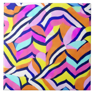 Artistiek kleurrijk geometrisch patroon tegeltje