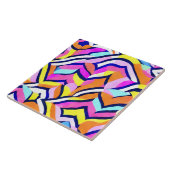 Artistiek kleurrijk geometrisch patroon tegeltje (Zijkant)