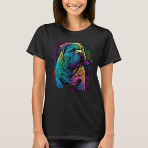Artistiek Kleurrijke Pop Kunst geschilderd Shar Pe T-shirt