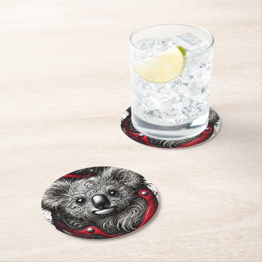 Artistiek Koala Beer Design Ronde Kartonnen Onderzetter (Insitu)