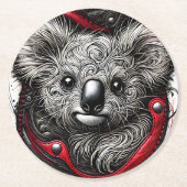 Artistiek Koala Beer Design Ronde Kartonnen Onderzetter (Voorkant)