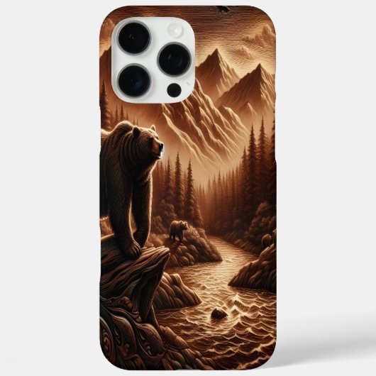 Artistiek lederachtig Beer van River Case-Mate iPhone Case (Achterkant)