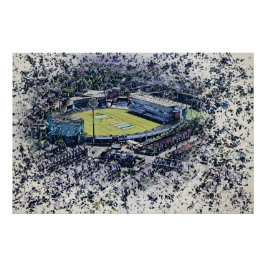 Artistiek Leeds Cricket Stadion, Yorkshire Perfect Poster