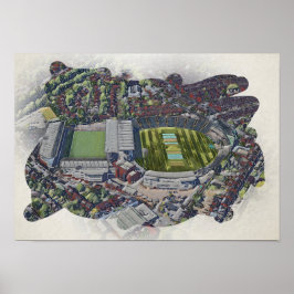 Artistiek Leeds Cricket Stadion, Yorkshire Poster