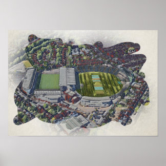 Artistiek Leeds Cricket Stadion, Yorkshire Poster