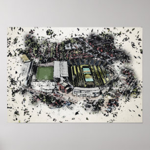 Artistiek Leeds Cricket Stadion, Yorkshire Poster