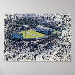 Artistiek Leeds Cricket Stadion, Yorkshire Poster