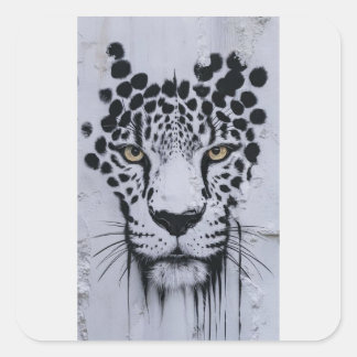Artistiek Luipaard Portret Wilde Dieren Hoodie & L Vierkante Sticker