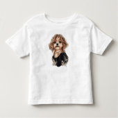 Artistiek Maltipoo Waterverf T-shirt voor peuters (Voorkant)