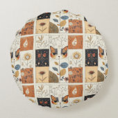 Artistiek mid-century modern cute katten rond kussen (Achterkant)