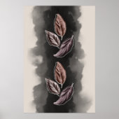 Artistiek Midden eeuw Moderne botanische herfstbla Poster (Voorkant)