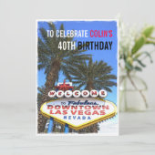 Artistiek Modern Las Vegas Modern Verjaardagsfeest Kaart (Staand voorkant)