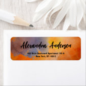 Artistiek Modern Oranje Waterverf retouradres Etiket (Insitu)