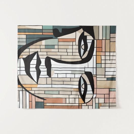 Artistiek & modern tapijt – Perfect voor thuis & v Wandkleed (Voorkant (horizontaal))