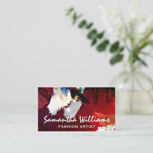 artistiek | Moderne Art Stroke Textuur Visitekaartje (Staand voorkant)