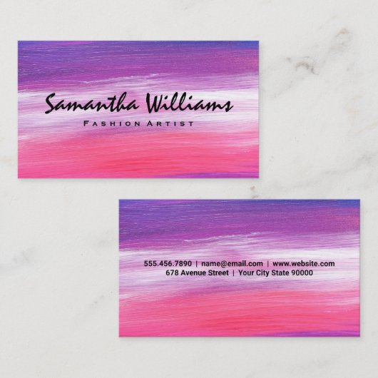 Artistiek | Moderne Kunst Verfstreek Textuur Visitekaartje (Voorkant / Achterkant)