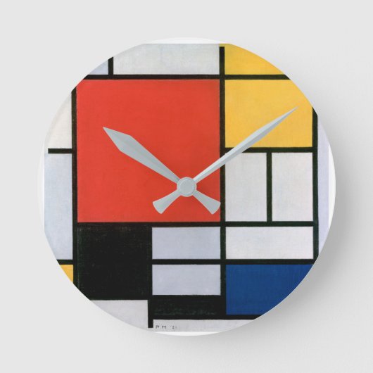 artistiek, Mondriaan, minimalistisch, Ronde Klok (Voorkant)
