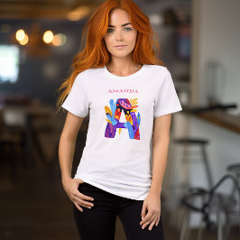 Artistiek Monogram - Brief Een kleurrijke verjaard Tri-Blend Shirt