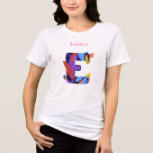 Artistiek monogram - letter E kleurrijke verjaarda Tri-Blend Shirt (Voorkant)